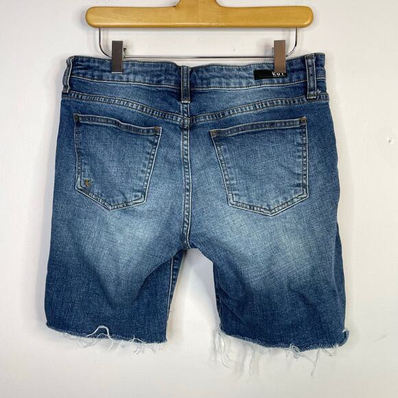 Kut from the Kloth Sophie Distressed Stretch Denim Jean Bermuda Shorts womens 6 - Picture 7 of 11